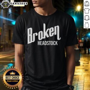Good Broken Headstock T-Shirt featuring a unique guitar design, perfect for music lovers and guitar enthusiasts.