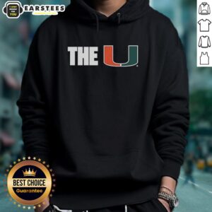 Alt Text: Hot Miami Hurricanes NCAA The U logo hoodie featuring vibrant colors and stylish design for fans.
