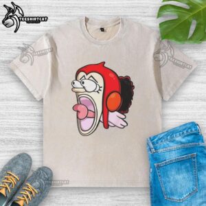 Original Usopp digital drawing on a washed t-shirt featuring vibrant colors and detailed artwork for fans of One Piece.