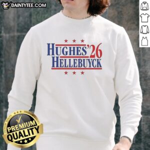 Good Hughes and Hellebuyck 26 Team USA Champions sweatshirt, showcasing pride for USA hockey team and championship victory.