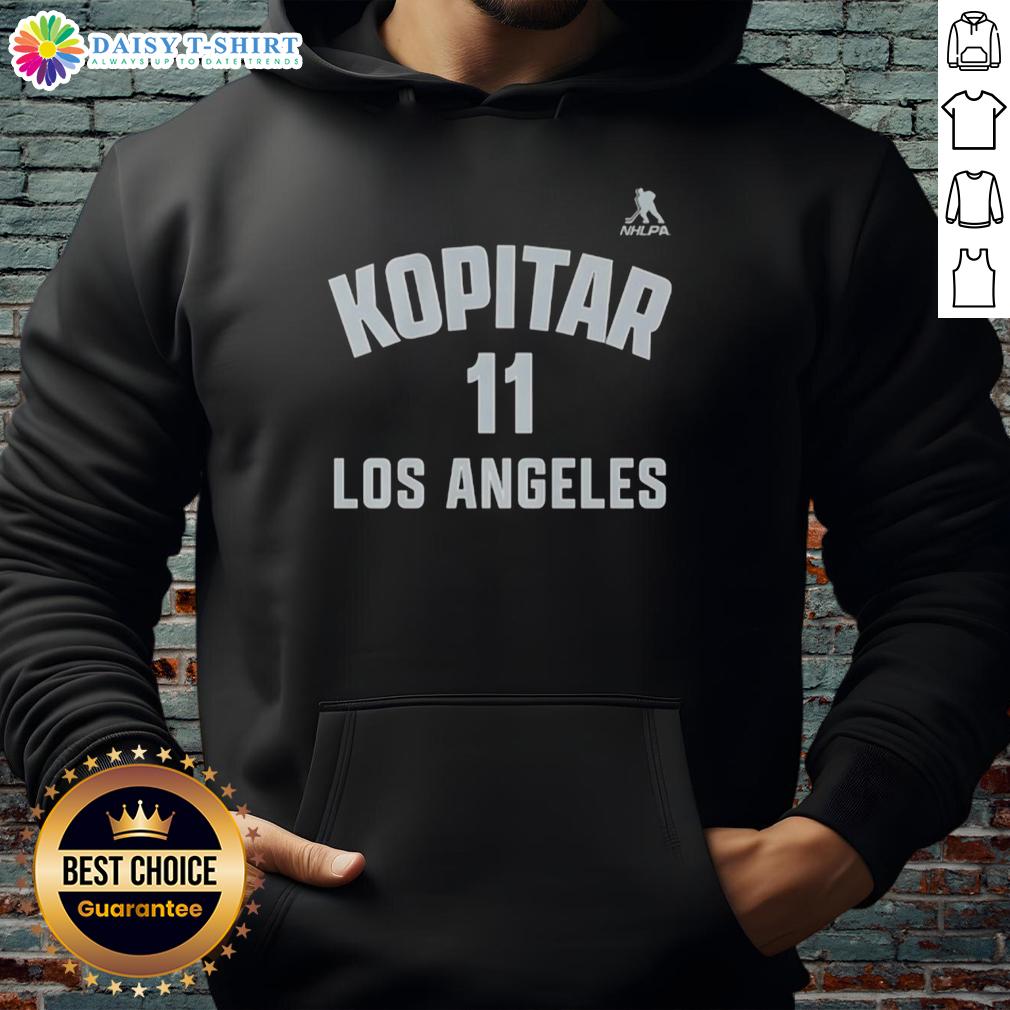 Awesome Anze Kopitar #11 Los Angeles Kings Hockey Name And Number Hoodie Awesome Anze Kopitar Los Angeles Kings hockey hoodie showcasing team colors and player name.