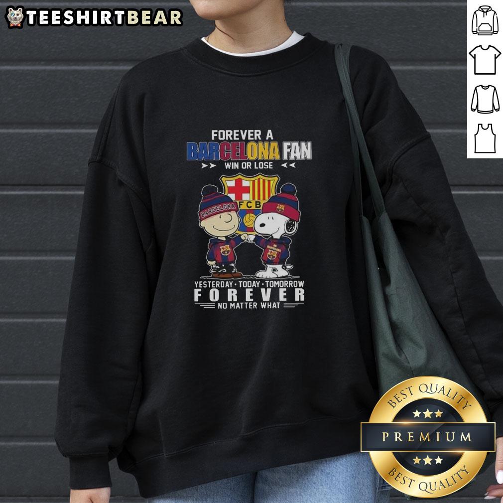 awesome-charlie-brown-and-snoopy-forever-a-barcelona-fan-win-or-lose-sweatshirt Awesome Charlie Brown and Snoopy Forever Barcelona fan sweatshirt, perfect for win or lose supporters.