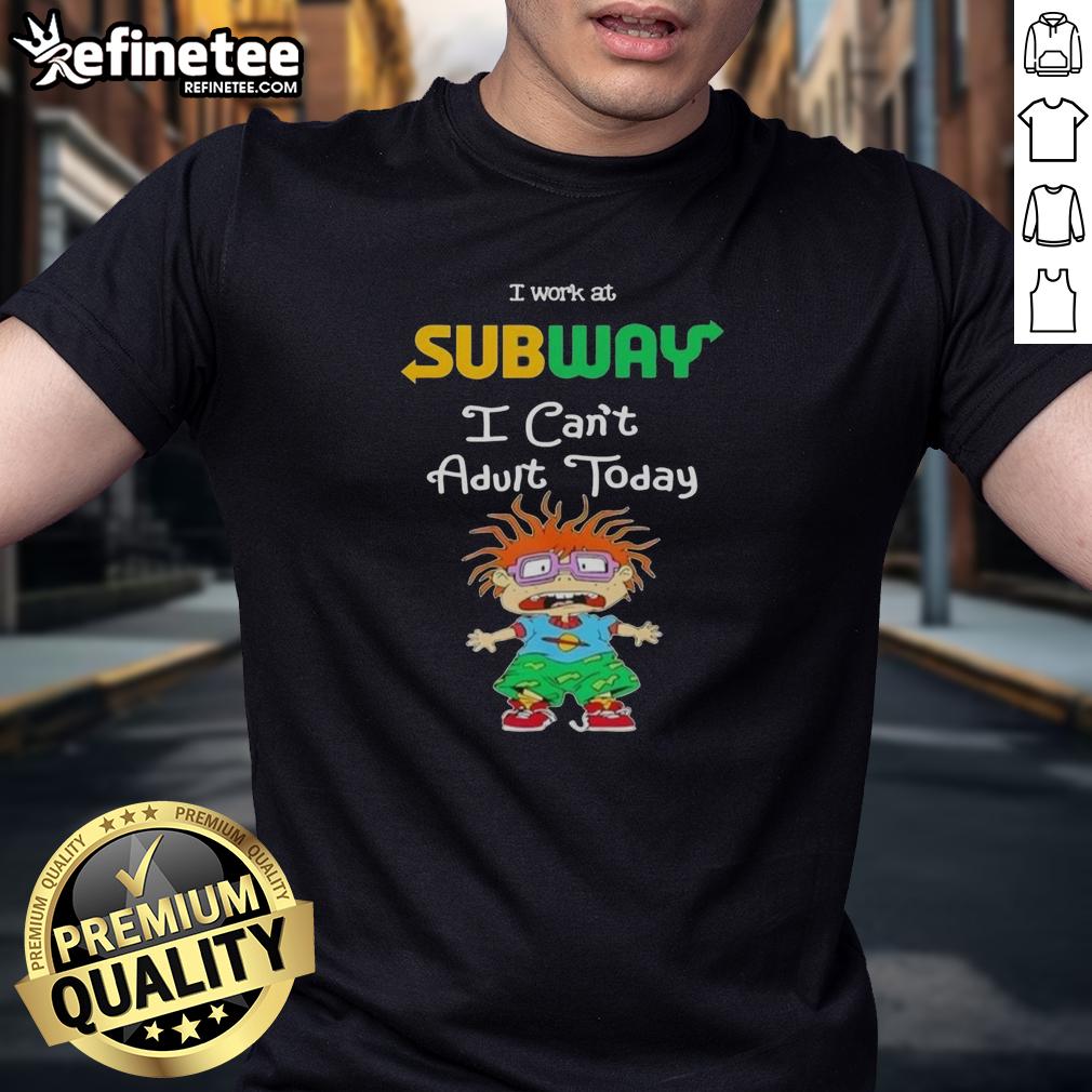 awesome-chuckie-finster-i-work-at-subway-i-cant-adult-today-t-shirt-1 Alt Text: Awesome Chuckie Finster I Work At Subway I Can't Adult Today T-Shirt featuring colorful cartoon design and playful text.