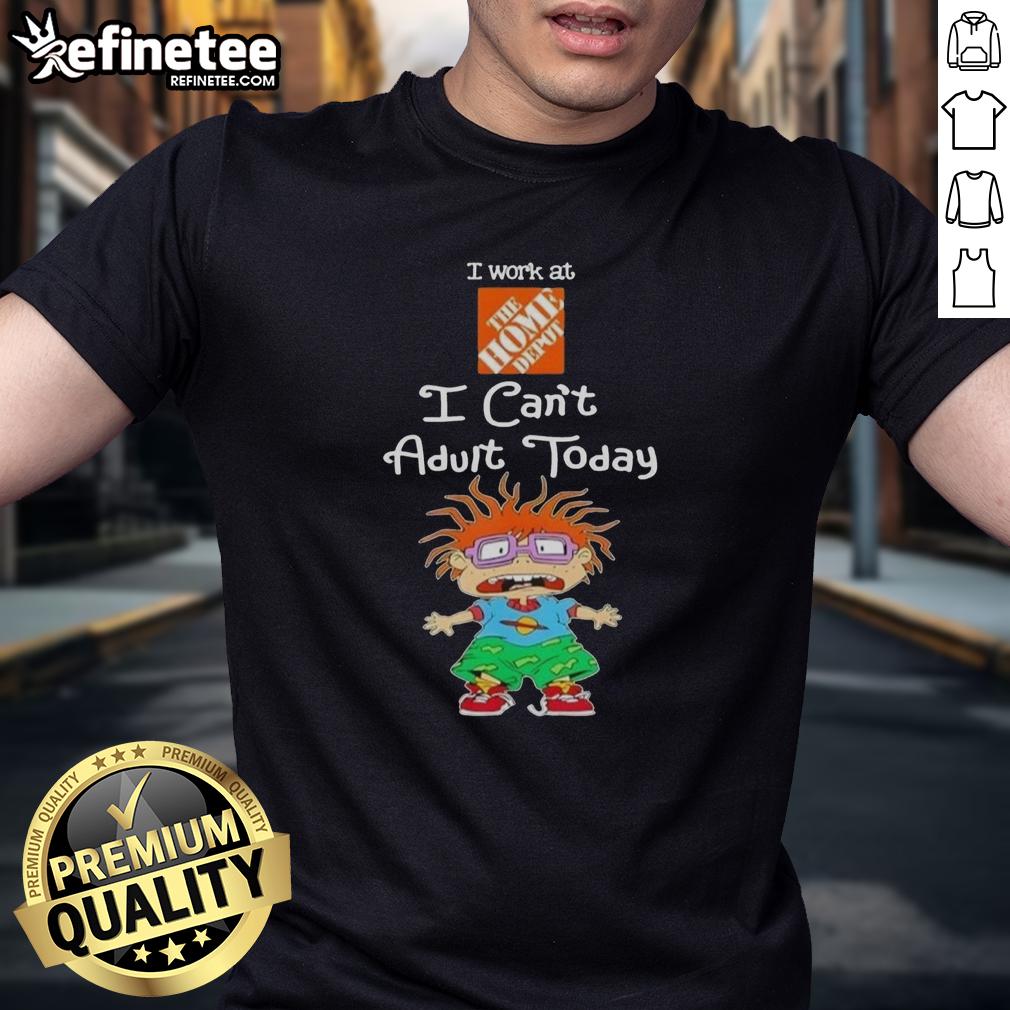 awesome-chuckie-finster-i-work-at-the-home-depot-i-cant-adult-today-t-shirt-1 Awesome Chuckie Finster T-Shirt: 'I Work At The Home Depot, I Can't Adult Today' - perfect for fans of Rugrats and humor.