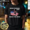 Awesome Make Canada 51st Great American Flag T-Shirt featuring vibrant colors and stylish design for patriotic wear.