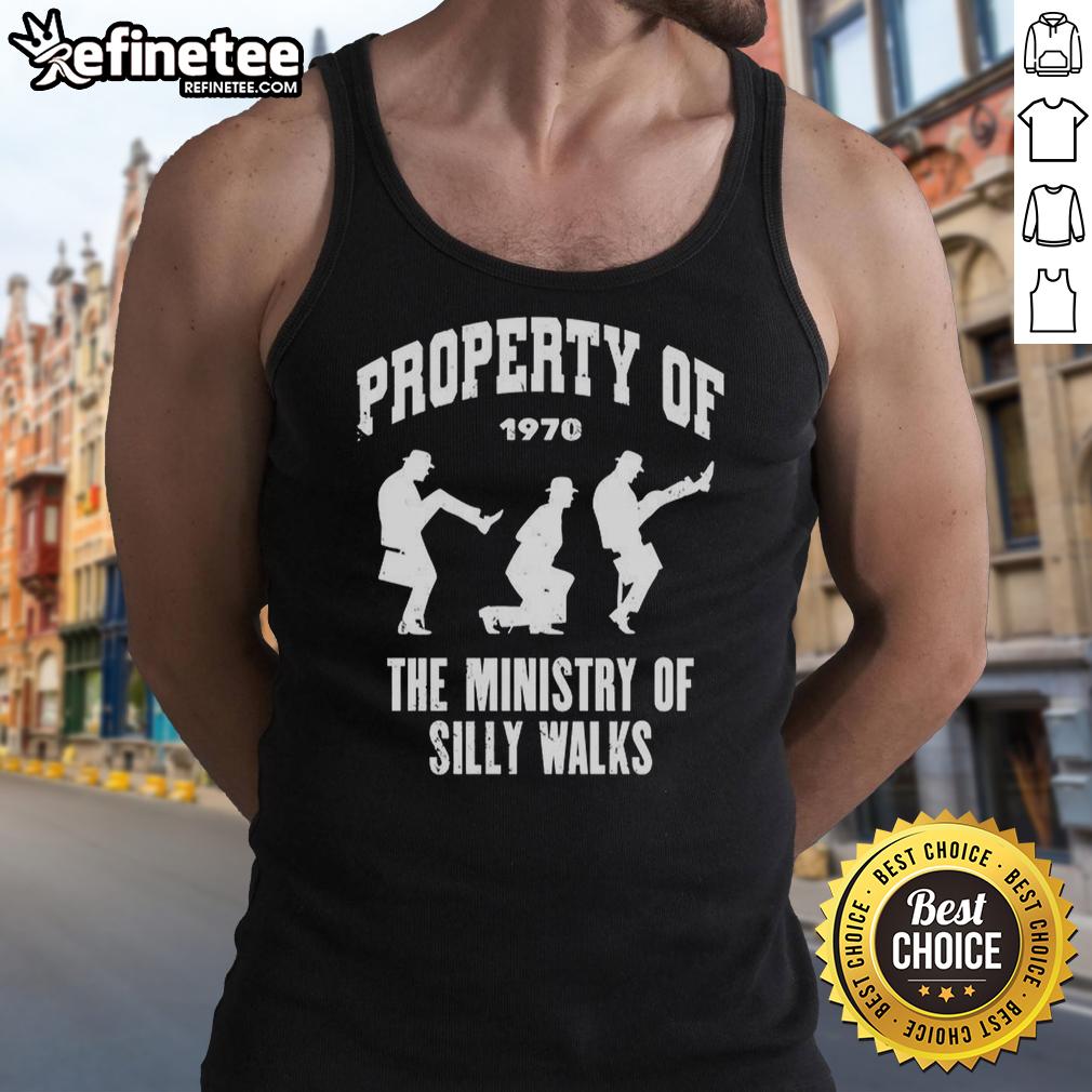 awesome-property-of-the-ministry-of-silly-walks-silhouette-1970-tank-top Silhouette of a tank top featuring the Awesome Property of the Ministry of Silly Walks design from 1970.