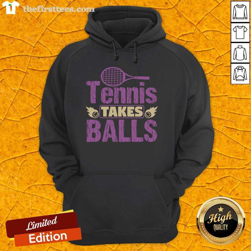 awesome-tennis-takes-balls-hoodie Awesome Tennis Takes Balls Hoodie in vibrant colors, perfect for tennis enthusiasts and casual wear.