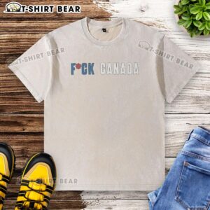 Top Fuck Canada logo on a stylish washed t-shirt, perfect for casual wear and expressing your unique style.