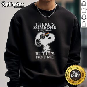 Alt Text: Original Snoopy Pink Floyd There's Someone in My Head sweatshirt featuring iconic artwork and vibrant colors.