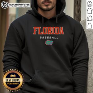 Official Florida Gators baseball wordmark and logo hoodie featuring vibrant colors and team spirit design.
