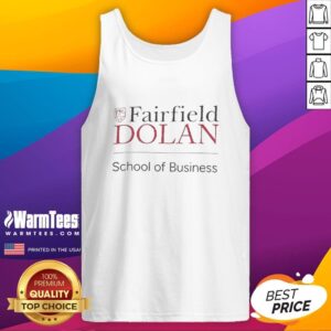 Alt Text: Premium Fairfield Stags Dolan School of Business tank top showcasing school pride and stylish design for fans.