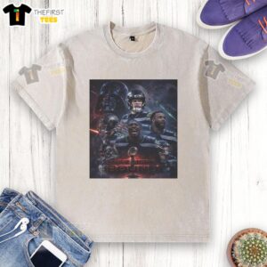 Alt Text: Top Seattle Seahawks x Darkside Defense Super Bowl LX 2026 Champions Graphic Washed T-Shirt design