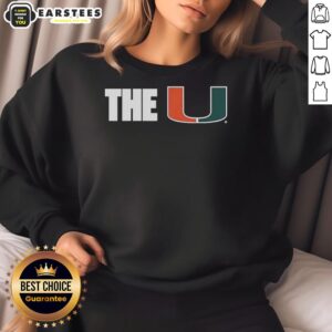 Alt Text: Hot Miami Hurricanes NCAA The U logo sweatshirt featuring vibrant team colors and a comfortable design.