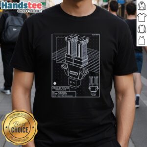 Premium Crosley Tower Blueprint T-Shirt featuring a detailed design of the Crosley Tower blueprint in stylish print.