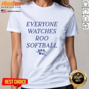 Weatherford Kangaroos Ladies Tee featuring 'Everyone Watches Roo' design, perfect for softball fans and supporters.