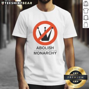 Official Abolish The Monarchy Resist T-Shirt featuring bold graphics and a powerful message against monarchy.