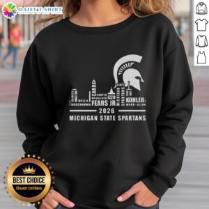 Alt Text: Awesome Michigan State Spartans 2026 players name skyline sweatshirt featuring vibrant team colors and logo.