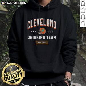 Alt Text: Awesome Cleveland Drinking Team Est 2026 helmet hoodie in vibrant colors, perfect for fans and casual wear.