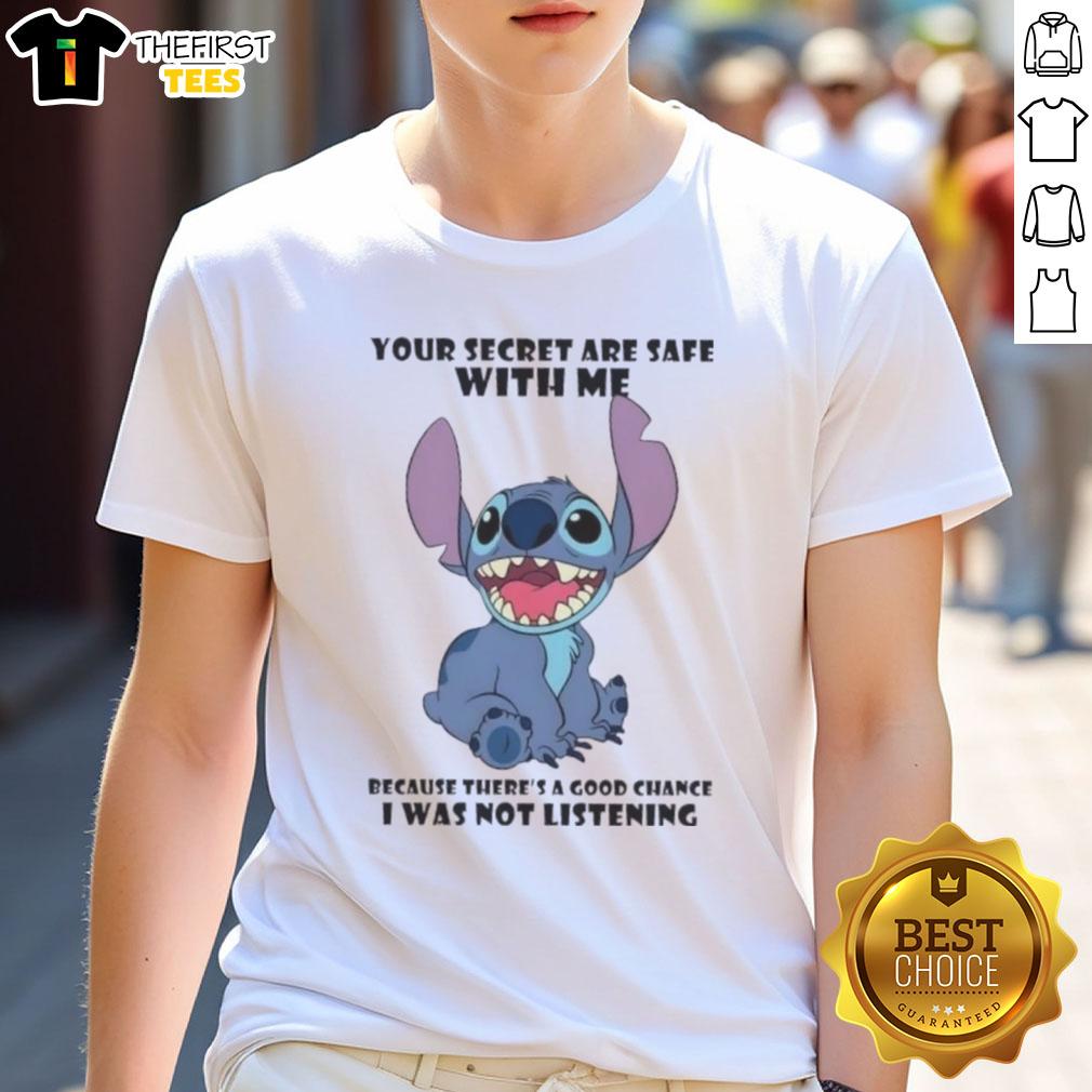 cute-stitch-your-secret-are-safe-with-me-because-theres-a-good-chance-i-was-not-listening-t-shirt-1 Alt Text: Cute Stitch 'Your Secrets Are Safe With Me' T-Shirt featuring Stitch from Lilo & Stitch, perfect for Disney fans.
