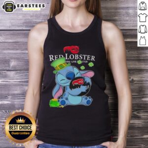 Cute Stitch Hug Red Lobster Logo Happy Patrick's Day T-Shirt - Image 3