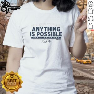 Premium Sam Darnold Anything Is Possible Ladies Tee featuring a stylish design perfect for football fans and casual wear.