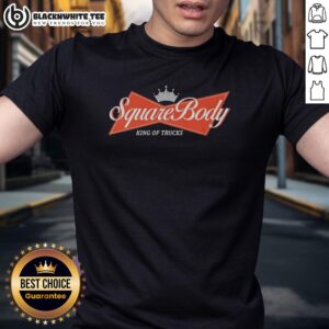 Official Square Body King Of Trucks Budweiser Logo T-Shirt featuring a vintage truck graphic and iconic Budweiser branding.