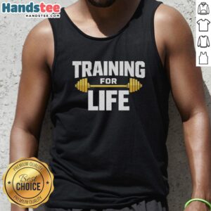 Premium Training for Life gym tank top in black, perfect for workouts and fitness enthusiasts. Stylish and comfortable design.