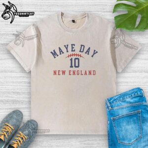 New England washed t-shirt featuring a vibrant design for a perfect Nice May Day celebration.