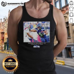 Kenneth Walker III wearing Seattle Seahawks NFL Flash Features Super Bowl LX tank top, showcasing team spirit.