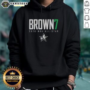 Jaylen Brown in a Boston Celtics 2026 NBA All-Star Elite Hoodie, showcasing team pride and stylish sportswear.