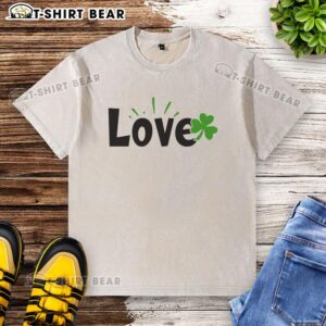 Alt Text: Official Love Irish Washed T-Shirt in green, featuring a stylish design perfect for casual wear and St. Patrick's Day.
