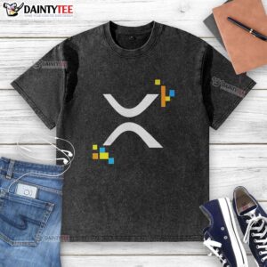 Alt Text: Original XRP Ledger logo on a stylish washed t-shirt, perfect for crypto enthusiasts and casual wear.