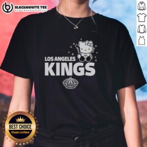 Alt Text: Nice The Hello Kitty and LA Kings Ladies Tee featuring a stylish design for fans of Hello Kitty and hockey.