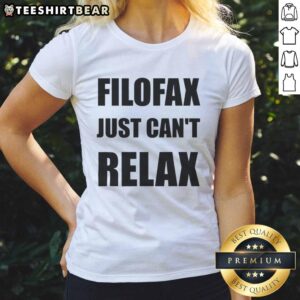 Top Filofax Just Can't Relax Ladies Tee featuring a stylish design perfect for casual wear and planner enthusiasts.
