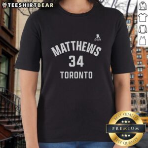 Good Auston Matthews 34 Toronto Maple Leafs ladies tee featuring name and number design for fans.