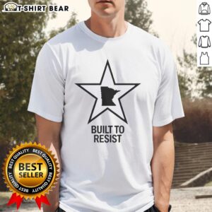 Official Built To Resist Minnesota Map Star Shape T-Shirt featuring a stylish star design and state outline.