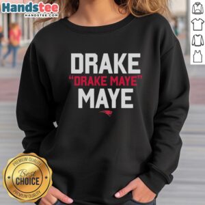 Nice Drake Maye MVP New England Patriots small logo sweatshirt featuring a stylish design for fans.