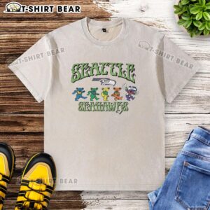 Alt Text: Good Grateful Dead Bears X Seattle Seahawks logo washed t-shirt featuring vibrant colors and unique design.