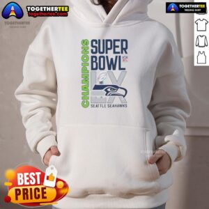 Seattle Seahawks Champions Hoodie featuring the Super Bowl LX Trophy design for NFL fans.