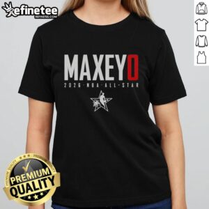 Original Tyrese Maxey Philadelphia 76ers 2026 NBA All-Star Elite Ladies Tee showcasing team spirit and style.