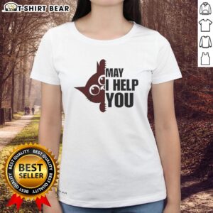 Top Cat May I Help You Ladies Tee featuring a playful cat graphic, perfect for cat lovers and casual wear.