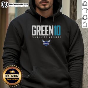 Nice Josh Green 10 Charlotte Hornets Elite Hoodie featuring vibrant team colors and stylish design for basketball fans.
