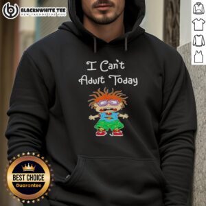 Nice Chuckie Finster 'I Can't Adult Today' hoodie featuring a colorful design inspired by Rugrats characters.
