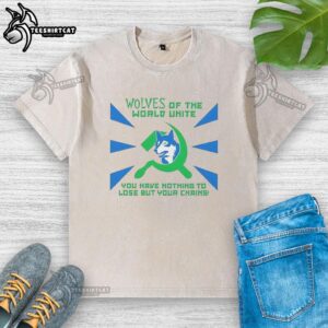 Nice Minnesota Timberwolves 'Of The World Unite' washed T-shirt featuring bold text and team colors for fans.