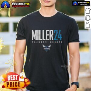 Top Brandon Miller 24 Charlotte Hornets Elite T-Shirt featuring vibrant team colors and player graphics.