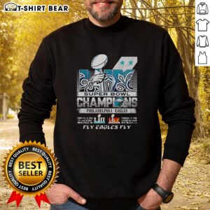 Awesome Philadelphia Eagles Super Bowl LIX Champions sweatshirt featuring 'Fly Eagles Fly' design, perfect for fans.