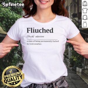 Premium Flinched Humorous Definition Ladies Tee featuring a witty text design on a soft, stylish shirt for women.
