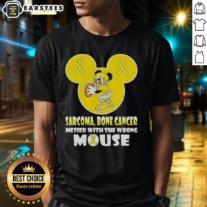 Funny Mickey Sarcoma Bone Cancer T-Shirt featuring a playful design, perfect for raising awareness and showcasing humor.