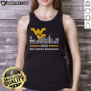 Good 2026 West Virginia Mountaineers tank top featuring city skyline design and all team names, perfect for fans.