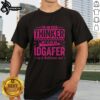 Funny 'I'M An Over Thinker But Also An Idgafer So It Balances Out' T-Shirt design featuring humorous text and vibrant colors.